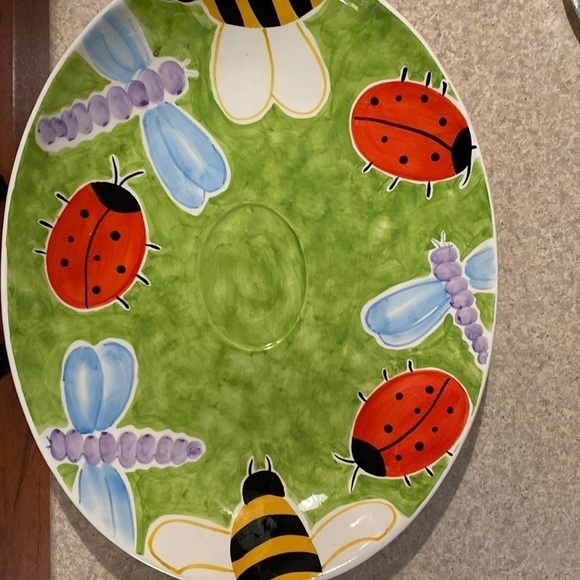 THIS absolutely beautiful spring-serving trey, needs a new home, by clay art. - Picture 1 of 8